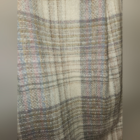 Ms. Jennifer Canada Size 14 Plaid Cream and Brown Women's Skirt - Picture 2 of 10